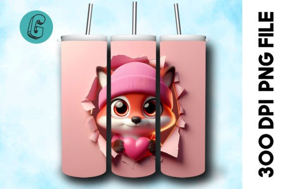 3D Fox Valentine Tumbler Wrap 31: Elevate Your DIY Projects