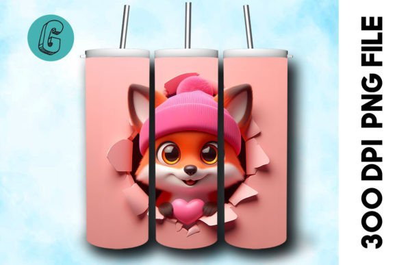 3D Fox Valentine Tumbler Wrap 34: Elevate Your DIY Creations