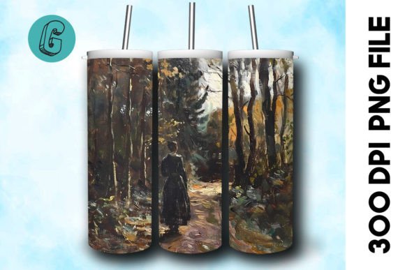 3D Oil Paint Forest Tumbler Wrap 21