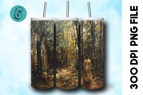 3D Oil Paint Forest Tumbler Wrap 32