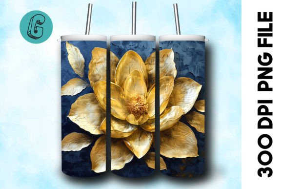 3D Oil Paint Gold Flower Tumbler Wrap 27 Evaluation