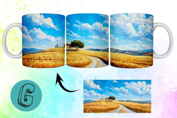 3D Oil Paint Landscape Mug Wrap 13