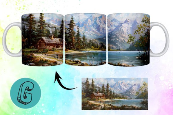 3D Oil Paint Vintage Sence Mug Wrap 12