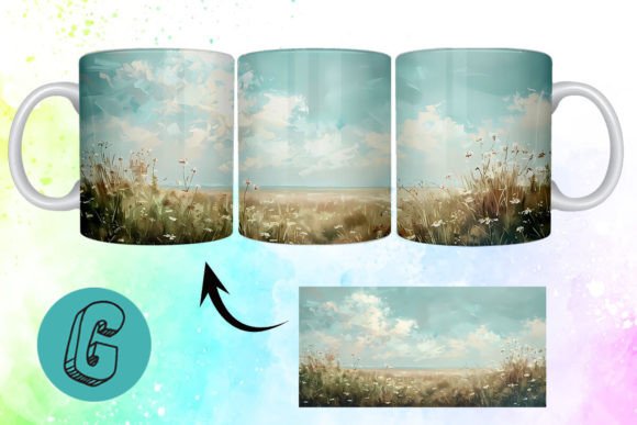 3D Oil Paint Wildflowers Mug Wrap 14: A High-Quality Digital Asset for Every Creative Project