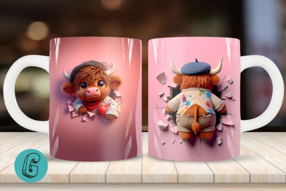 3D V-day Artist Highland Cow Mug Wrap 08: A Comprehensive Evaluation for Creative Projects