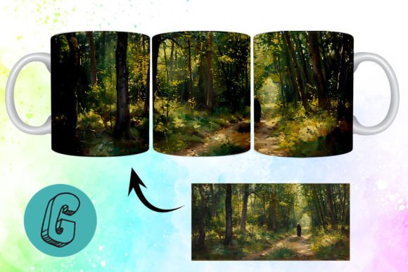 Elevating Custom Merchandise: The Strategic Value of 3D Oil Paint Forest Garden Mug Wrap 09
