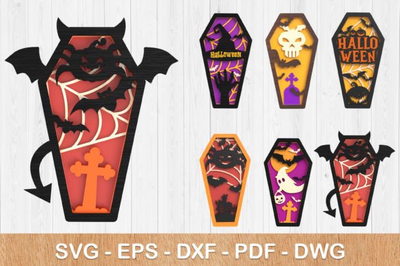 Halloween Coffin 3D Svg Bundle for Creators