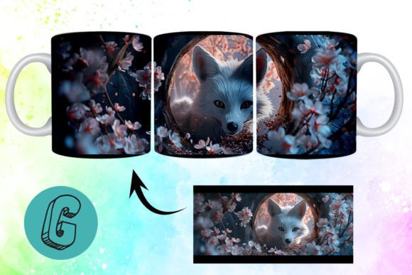 Unleashing Creativity with the 3D Valentine Fox Floral Mug Wrap 08