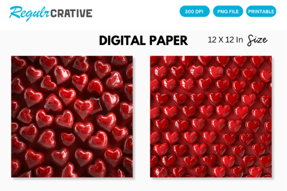 Unlock Creativity with 3D Red Hearts Valentine's Day Patterns: The Ultimate Digital Paper Collection