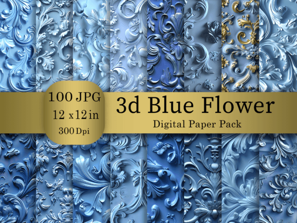 Unlocking Creativity with the 3d Blue Flower Digital Paper Bundle